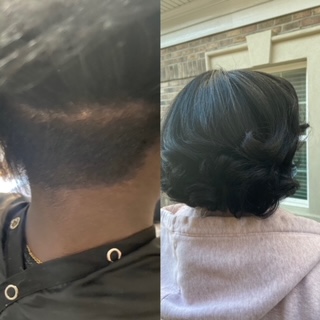 Fine natural hair nape restoration result